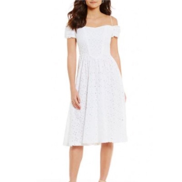 LF Dresses & Skirts - Womens LF Leslie Fay Off the Shoulder Eyelet Dress LF Dresses & Skirts - Womens LF Leslie Fay Off the Shoulder Eyelet Dress